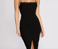 Windsor. Touch Of Lace Cowl Neck Midi Dress -Specialtycookwareus 05101 0598 3