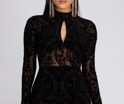 Windsor. Mock Neck Keyhole Mini Dress -Specialtycookwareus 05101 0628 4