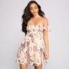 Windsor. Chic Floral Chiffon Off The Shoulder Mini Dress -Specialtycookwareus 05101 0675 1 71c513f1 4d58 4289 90a0 f013e2b6d400