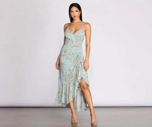 Windsor. Dreamy Meadow Chiffon Ruffle Maxi Dress -Specialtycookwareus 05101 0769 3