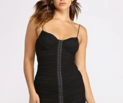 Windsor. Hook And Eye Mesh Ruched Midi Dress -Specialtycookwareus 05101 0841 3
