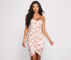 Windsor. Double Drawstring Floral Mini Dress -Specialtycookwareus 05101 0878 6