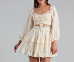 Windsor. So Sweet Ruffled Cutout Skater Dress -Specialtycookwareus 05101 1124 4 3078f86f 495b 42a7 91a0 a4f1afc916dd
