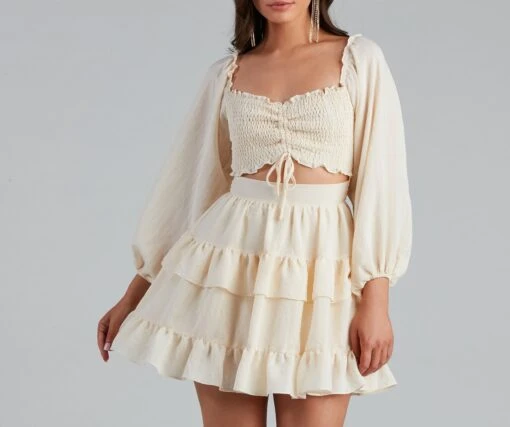 Windsor. So Sweet Ruffled Cutout Skater Dress -Specialtycookwareus 05101 1124 4 3078f86f 495b 42a7 91a0 a4f1afc916dd
