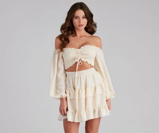 Windsor. So Sweet Ruffled Cutout Skater Dress -Specialtycookwareus 05101 1124 5