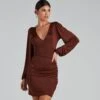 Windsor. Out For The Night Plunge Wrap Mini Dress -Specialtycookwareus 05101 1301 1