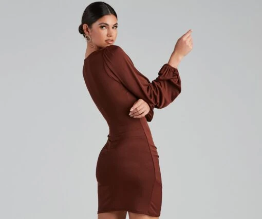Windsor. Out For The Night Plunge Wrap Mini Dress -Specialtycookwareus 05101 1301 2
