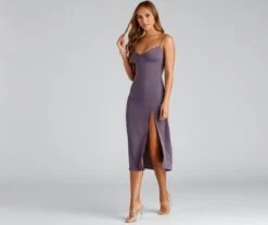 Windsor. Sultry Sophistication Crepe Slip Midi Dress -Specialtycookwareus 05101 1306 4 cb93bc39 80b3 483b 8f1b b8f2fd99181c