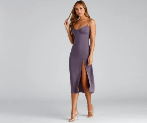 Windsor. Sultry Sophistication Crepe Slip Midi Dress -Specialtycookwareus 05101 1306 4 cb93bc39 80b3 483b 8f1b b8f2fd99181c