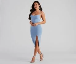 Windsor. Chic On Clutch Cowl Slit Midi Dress -Specialtycookwareus 05101 1358 3 b067b8ec 0584 4cec b9c1 ab45b0433c08
