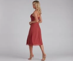 Windsor. Chic Flowy Chiffon Midi Dress -Specialtycookwareus 05101 1401 2