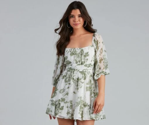 Windsor. Sunday Girl Floral Chiffon Skater Dress -Specialtycookwareus 05101 1425 1