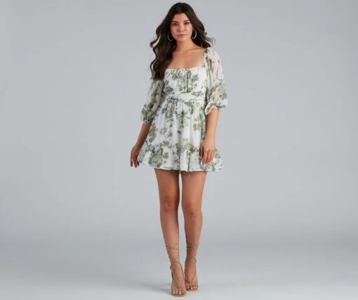 Windsor. Sunday Girl Floral Chiffon Skater Dress -Specialtycookwareus 05101 1425 3
