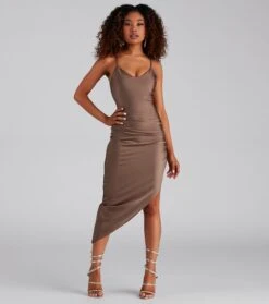 Windsor. The Minimal High Slit Asymmetrical Midi Dress -Specialtycookwareus 05101 1428 1