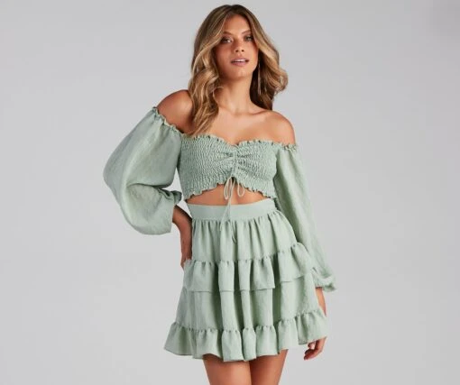 Windsor. So Sweet Ruffled Cutout Skater Dress -Specialtycookwareus 05101 1437 1