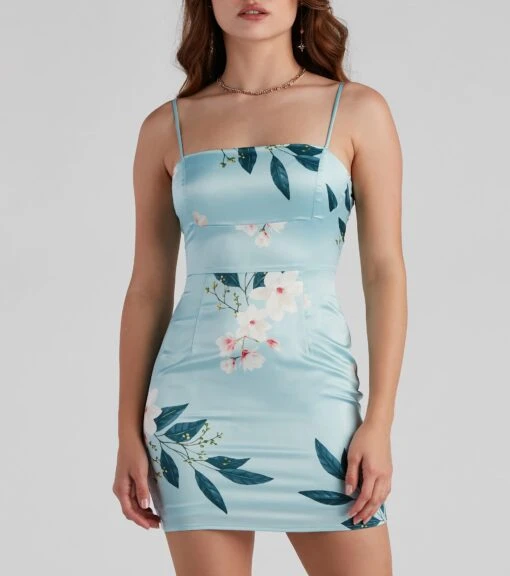 Windsor. Garden Soiree Satin Mini Dress -Specialtycookwareus 05101 1448 4 4cae2b53 ada3 479d 95f3 1704a0ae4f60