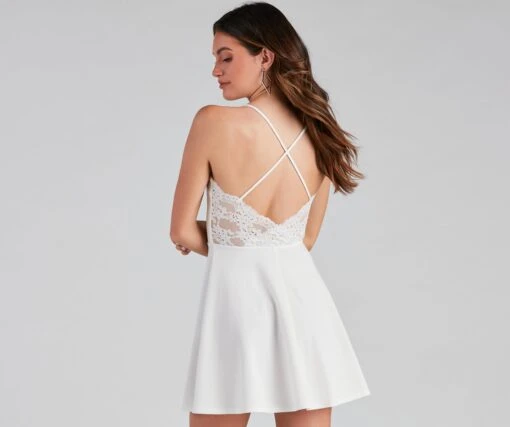 Windsor. Pretty In Lace Crepe Skater Dress -Specialtycookwareus 05101 1454 2