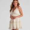 Windsor. Ruffle Party Chiffon V-Neck Babydoll Dress -Specialtycookwareus 05101 1465 3
