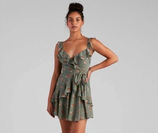 Windsor. Too Sweet Floral Ruffled Skater Dress -Specialtycookwareus 05101 1481 1