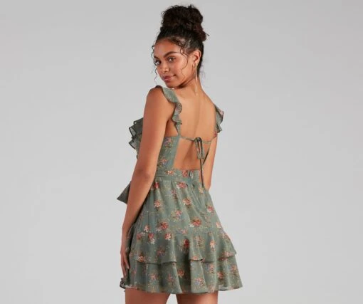 Windsor. Too Sweet Floral Ruffled Skater Dress -Specialtycookwareus 05101 1481 2