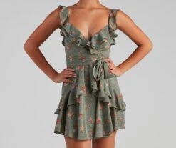 Windsor. Too Sweet Floral Ruffled Skater Dress -Specialtycookwareus 05101 1481 4