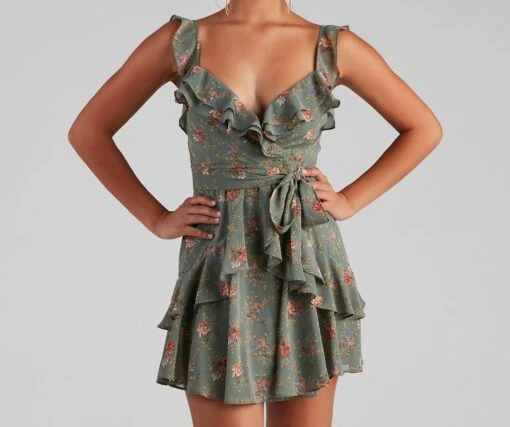 Windsor. Too Sweet Floral Ruffled Skater Dress -Specialtycookwareus 05101 1481 4