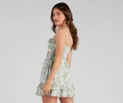 Windsor. Floral Burst Ruffled Short Dress -Specialtycookwareus 05101 1504 2