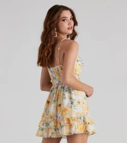 Windsor. Floral Burst Ruffled Short Dress -Specialtycookwareus 05101 1505 2 9d3586d0 9a6f 4c54 908a 6a29fc0491fd