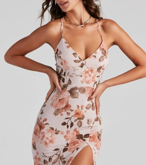 Windsor. Rose Above It V-Neck Slit Maxi Dress -Specialtycookwareus 05101 1509 4 01a85b44 feab 4c60 a31e 51aa1e75addf
