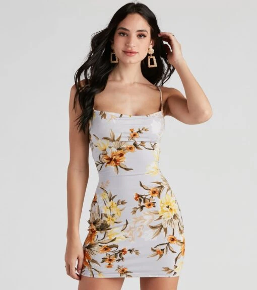 Windsor. Sweet Floral Knit Mini Dress -Specialtycookwareus 05101 1514 1