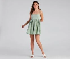 Windsor. Socialite Linen Babydoll Dress -Specialtycookwareus 05101 1533 3