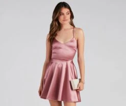Windsor. Stunning In Satin Skater Dress -Specialtycookwareus 05101 1543 3