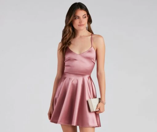 Windsor. Stunning In Satin Skater Dress -Specialtycookwareus 05101 1543 3