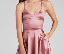 Windsor. Stunning In Satin Skater Dress -Specialtycookwareus 05101 1543 4