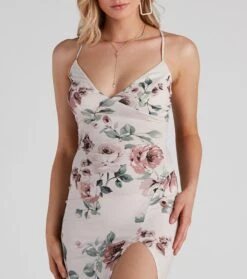 Windsor. Fine Floral V-Neck Midi Dress -Specialtycookwareus 05101 1553 4