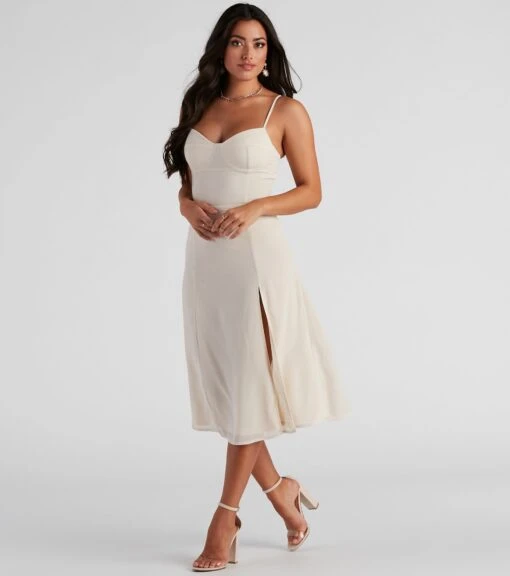 Windsor. Chic Flowy Chiffon Midi Dress -Specialtycookwareus 05101 1580 1