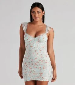Windsor. Plant One On Me Floral Mini Dress -Specialtycookwareus 05101 1641 2