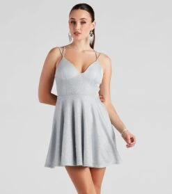 Windsor. Glitzy And Gorgeous Glitter Knit Skater Dress -Specialtycookwareus 05101 1657 1