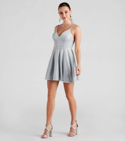 Windsor. Glitzy And Gorgeous Glitter Knit Skater Dress -Specialtycookwareus 05101 1657 3