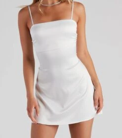 Windsor. Simple And Sleek Satin Mini Dress -Specialtycookwareus 05101 1672 4