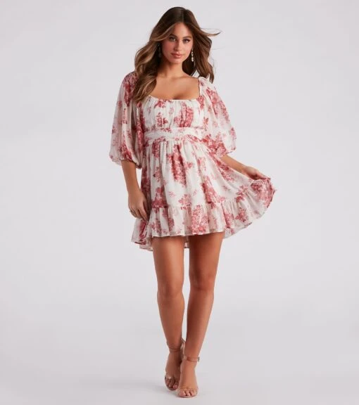 Windsor. Sunday Girl Floral Chiffon Skater Dress -Specialtycookwareus 05101 1706 3 282b576f f40d 4a03 adfa efc916b0ea54