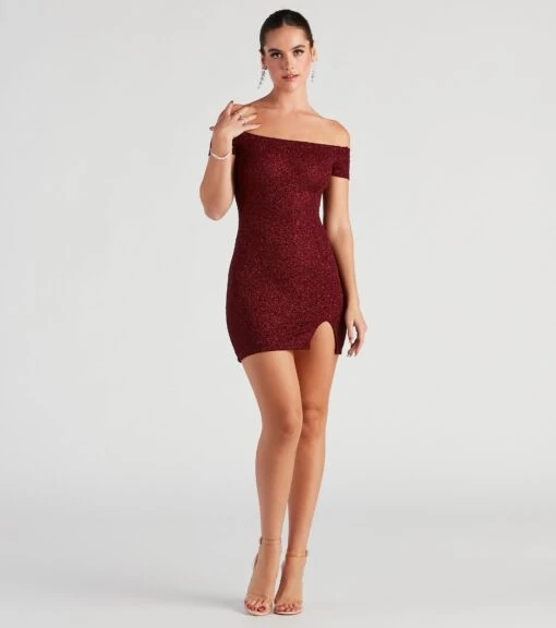 Windsor. Love Spark Glitter Off The Shoulder Dress -Specialtycookwareus 05101 1735 3
