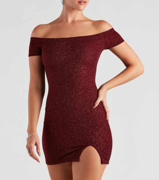 Windsor. Love Spark Glitter Off The Shoulder Dress -Specialtycookwareus 05101 1735 4