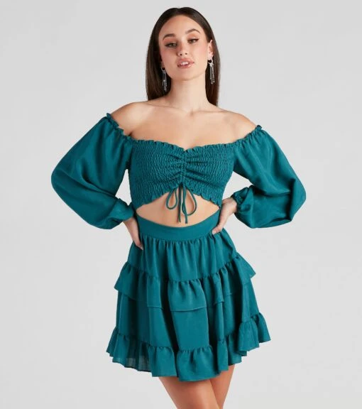 Windsor. So Sweet Ruffled Cutout Skater Dress -Specialtycookwareus 05101 1810 1
