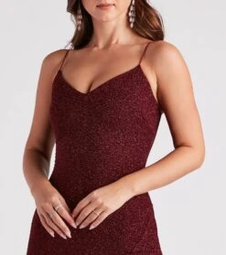 Windsor. Radiant Vibes Glitter V-Neck Dress -Specialtycookwareus 05101 1874 4