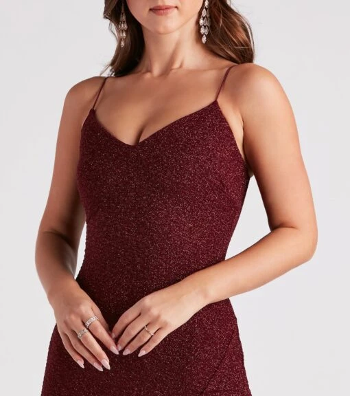 Windsor. Radiant Vibes Glitter V-Neck Dress -Specialtycookwareus 05101 1874 4