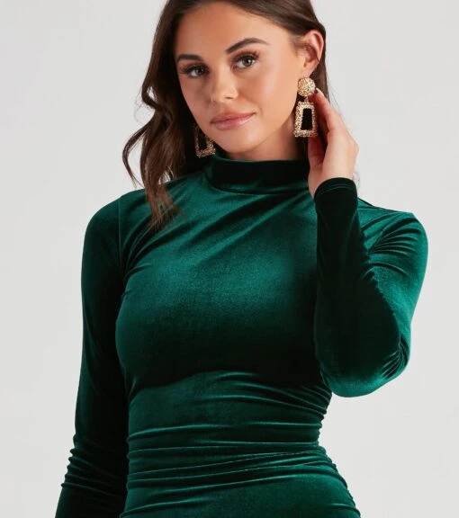 Windsor. Ruche To The Party Velvet Dress -Specialtycookwareus 05101 1903 4
