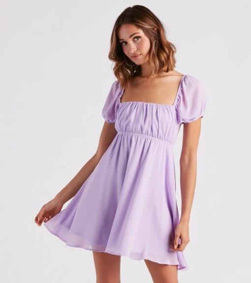 Windsor. Spring Forward Chiffon Puff Sleeve Skater Dress -Specialtycookwareus 05101 2024 1