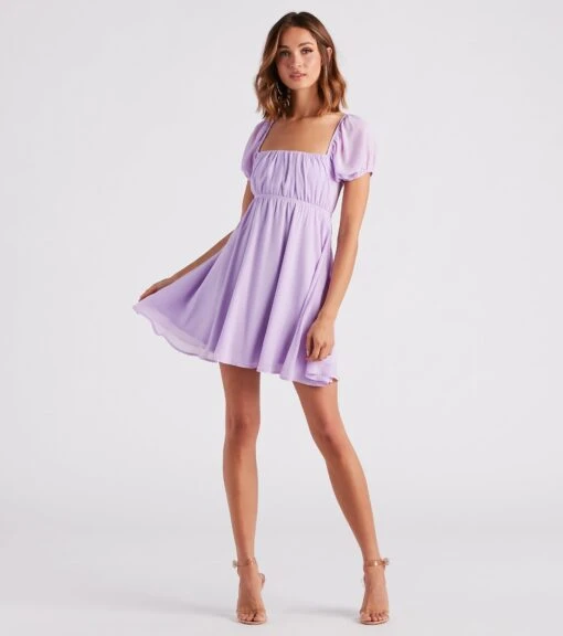 Windsor. Spring Forward Chiffon Puff Sleeve Skater Dress -Specialtycookwareus 05101 2024 3