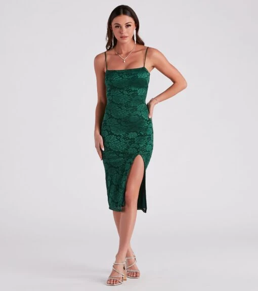 Windsor. Date Night Approved Floral Lace Midi Dress -Specialtycookwareus 05101 2108 1